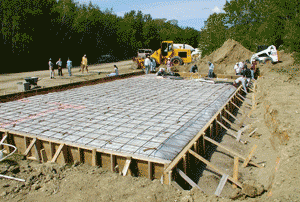 Insul-Tarp ground insulation installed for a residential floor heating system.